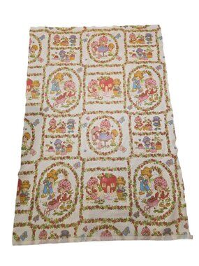 Vintage Strawberry Shortcake 100% Polyester Blanket 1980s- Well Used READ Info